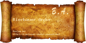 Bierbauer Andor névjegykártya
